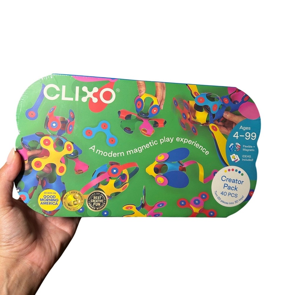 Clixo Creator Pack 40 Pieces Multicolor Flexible Magnetic Building Toy